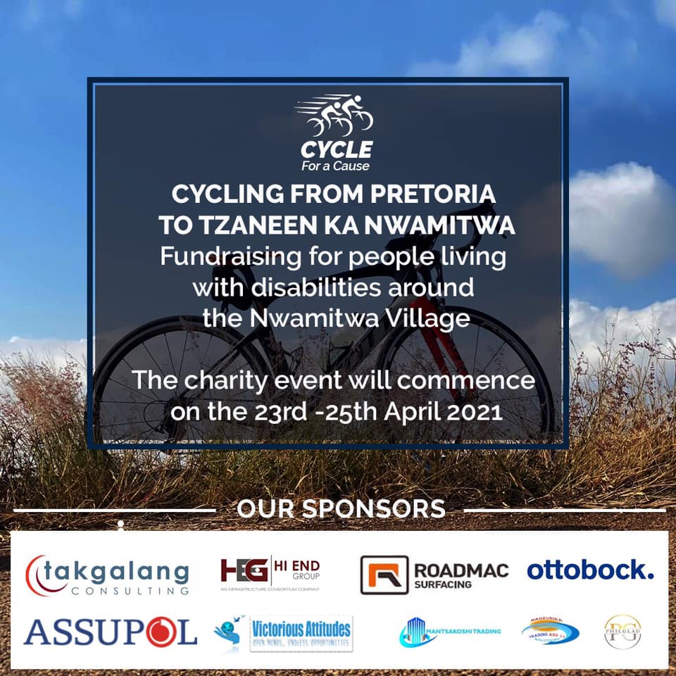 Joppie Village born Ntwanano Ngobeni Cycling over 400km for Charity 